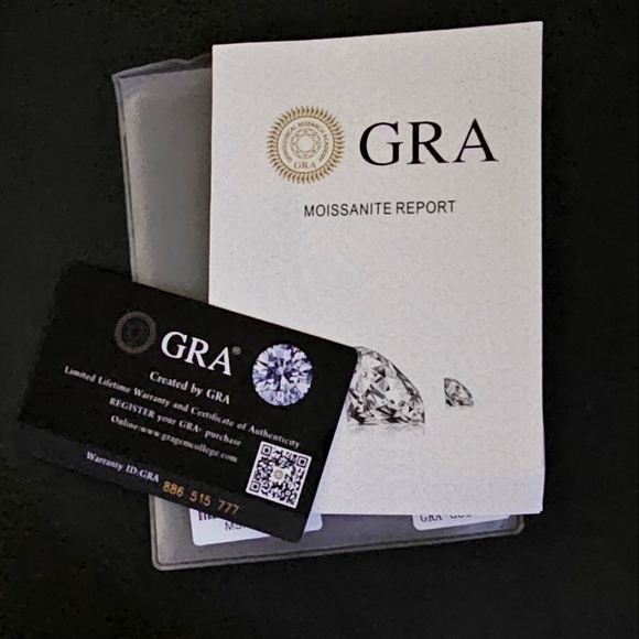 1ct Round Brilliant Cut Moissanite Diamond Ring - Picture 5 of 5